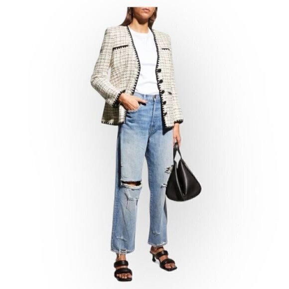 NWT Veronica‎ Beard BlakeStraight jeans with Destory, size 25